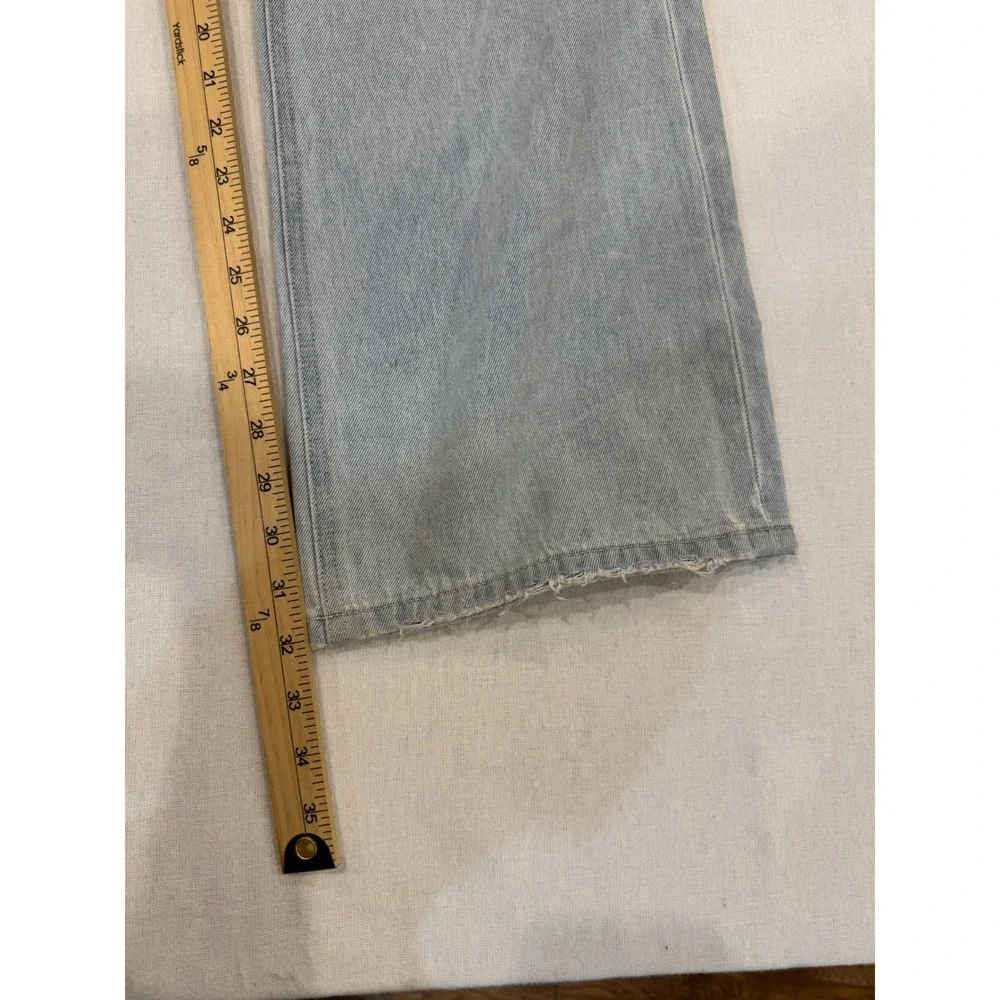 VERVE HIGH WAIST DISTRESSED WIDE LEG JEANS LIGHT‎ WASH DENIM SIZE 29